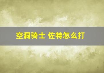 空洞骑士 佐特怎么打